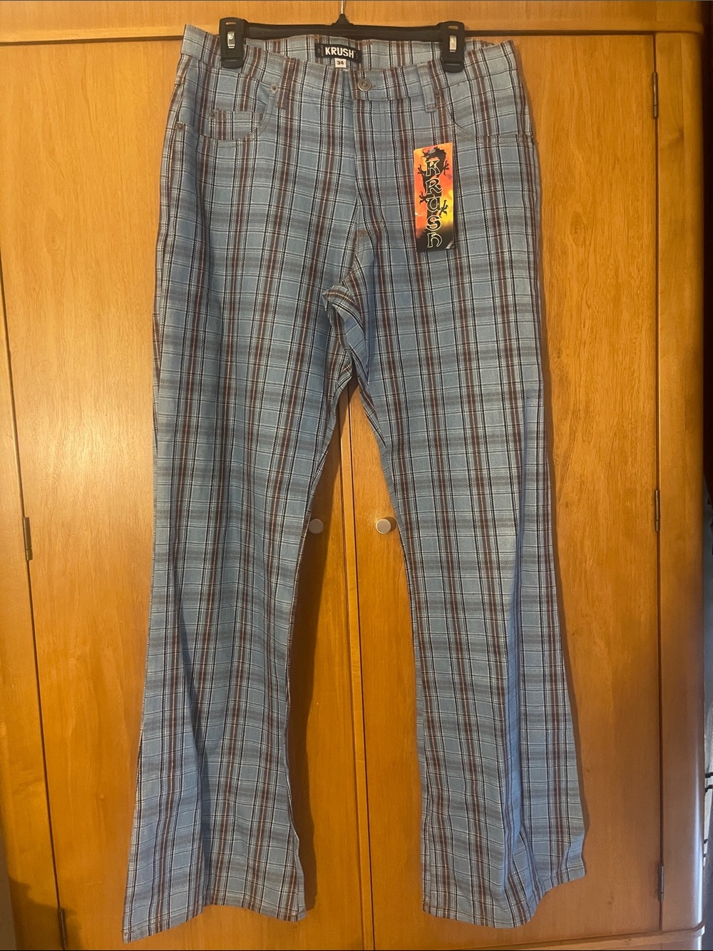 Krush Light Blue Plaid Men’s Chinos